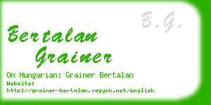 bertalan grainer business card